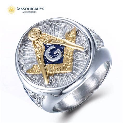 Silver Masonic Ring .